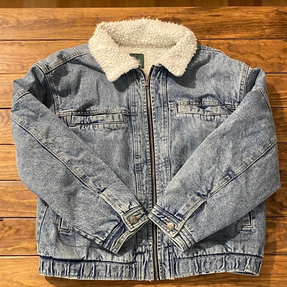 wild fable Jackets & Blazers - sold! Denim jacket + sherpa collar